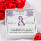 PANCREATIC CANCER Ribbon - My Sister is a Warrior - Pancreatic Cancer Ribbon Necklace Supporting Sister