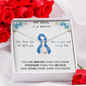 COLON CANCER RIBBON - My WIFE is a Warrior - Beautiful Ribbon Necklace - Cancer Awareness for Wife