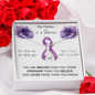 PANCREATIC CANCER Ribbon - My Mother Is a Warrior - Pancreatic Cancer Ribbon Necklace Supporting Mother
