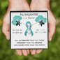 OVARIAN CANCER Ribbon My DAUGHTER is a Warrior - Beautiful Ribbon Necklace - Cancer Awareness for Daughter