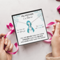 OVARIAN CANCER Ribbon My MOTHER is a Warrior - Beautiful Ribbon Necklace - Cancer Awareness for Mother