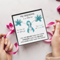 OVARIAN CANCER Ribbon My GRANDMA is a Warrior - Beautiful Ribbon Necklace - Cancer Awareness for Grandma