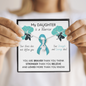 OVARIAN CANCER Ribbon My DAUGHTER is a Warrior - Beautiful Ribbon Necklace - Cancer Awareness for Daughter
