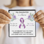 PANCREATIC CANCER Ribbon My DAUGHTER is a Warrior - Silver Ribbon Necklace Supporting Daughter