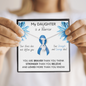 COLON CANCER Ribbon - My DAUGHTER is a Warrior - Beautiful Ribbon Necklace - Cancer Awareness for Daughter