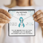 OVARIAN CANCER Ribbon My MOTHER is a Warrior - Beautiful Ribbon Necklace - Cancer Awareness for Mother