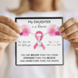 BREAST CANCER Ribbon My DAUGHTER Is a Warrior - Beautiful Ribbon Necklace - Breast Cancer Awareness for Daughter