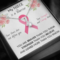 BREAST CANCER Ribbon My NIECE Is A Warrior - Beautiful Ribbon Necklace - Breast Cancer Awareness for Niece