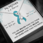 OVARIAN CANCER Ribbon My MOTHER is a Warrior - Beautiful Ribbon Necklace - Cancer Awareness for Mother
