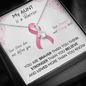 BREAST CANCER Ribbon My AUNT Is A Warrior - Beautiful Ribbon Necklace - Breast Cancer Awareness for Aunt
