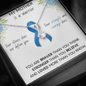 COLON CANCER RIBBON - My MOTHER is a Warrior - Beautiful Ribbon Necklace - Cancer Awareness for Mother
