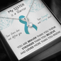 OVARIAN CANCER Ribbon My SISTER is a Warrior - Beautiful Ribbon Necklace - Cancer Awareness for Sister