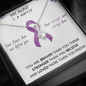 PANCREATIC CANCER Ribbon - My Aunt is a Warrior - Ribbon Necklace Supporting Aunt