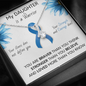 COLON CANCER Ribbon - My DAUGHTER is a Warrior - Beautiful Ribbon Necklace - Cancer Awareness for Daughter