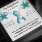 OVARIAN CANCER Ribbon My GRANDMA is a Warrior - Beautiful Ribbon Necklace - Cancer Awareness for Grandma