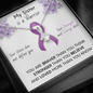 PANCREATIC CANCER Ribbon - My Sister is a Warrior - Pancreatic Cancer Ribbon Necklace Supporting Sister