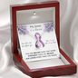 PANCREATIC CANCER Ribbon - My Sister is a Warrior - Pancreatic Cancer Ribbon Necklace Supporting Sister