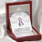 PANCREATIC CANCER Ribbon - My Aunt is a Warrior - Ribbon Necklace Supporting Aunt