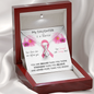 BREAST CANCER Ribbon My DAUGHTER Is a Warrior - Beautiful Ribbon Necklace - Breast Cancer Awareness for Daughter