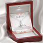 To My Girlfriend Happy Valentine's Day Petite Ribbon Shaped Pendant Necklace