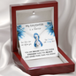 COLON CANCER Ribbon - My DAUGHTER is a Warrior - Beautiful Ribbon Necklace - Cancer Awareness for Daughter