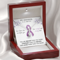 PANCREATIC CANCER Ribbon - My Grandma is a Warrior - Pancreatic Cancer Ribbon Necklace Supporting Grandma