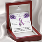 PANCREATIC CANCER Ribbon - My Mother Is a Warrior - Pancreatic Cancer Ribbon Necklace Supporting Mother