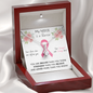 BREAST CANCER Ribbon My NIECE Is A Warrior - Beautiful Ribbon Necklace - Breast Cancer Awareness for Niece