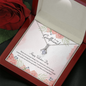 To My Girlfriend Happy Valentine's Day Petite Ribbon Shaped Pendant Necklace