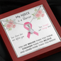 BREAST CANCER Ribbon My NIECE Is A Warrior - Beautiful Ribbon Necklace - Breast Cancer Awareness for Niece