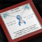 COLON CANCER RIBBON - My AUNT is a Warrior - Beautiful Ribbon Necklace - Cancer Awareness for Aunt