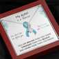 OVARIAN CANCER Ribbon My AUNT is a Warrior Beautiful Ribbon Necklace - Cancer Awareness for Aunt