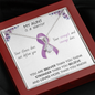 PANCREATIC CANCER Ribbon - My Aunt is a Warrior - Ribbon Necklace Supporting Aunt