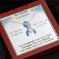 COLON CANCER RIBBON - My SISTER is a Warrior - Beautiful Ribbon Necklace - Cancer Awareness for Sister
