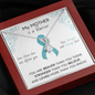 OVARIAN CANCER Ribbon My MOTHER is a Warrior - Beautiful Ribbon Necklace - Cancer Awareness for Mother