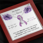 PANCREATIC CANCER Ribbon - My Mother Is a Warrior - Pancreatic Cancer Ribbon Necklace Supporting Mother
