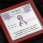 PANCREATIC CANCER Ribbon - My Sister is a Warrior - Pancreatic Cancer Ribbon Necklace Supporting Sister