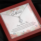 To My Girlfriend Happy Valentine's Day Petite Ribbon Shaped Pendant Necklace