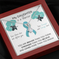 OVARIAN CANCER Ribbon My DAUGHTER is a Warrior - Beautiful Ribbon Necklace - Cancer Awareness for Daughter