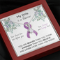 PANCREATIC CANCER Ribbon - My Wife is a Warrior - Pancreatic Cancer Ribbon Necklace Supporting Wife