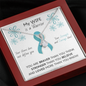 OVARIAN CANCER Ribbon My WIFE is a Warrior - Beautiful Ribbon Necklace - Cancer Awareness for Wife