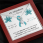 OVARIAN CANCER Ribbon My GRANDMA is a Warrior - Beautiful Ribbon Necklace - Cancer Awareness for Grandma