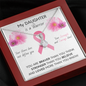 BREAST CANCER Ribbon My DAUGHTER Is a Warrior - Beautiful Ribbon Necklace - Breast Cancer Awareness for Daughter