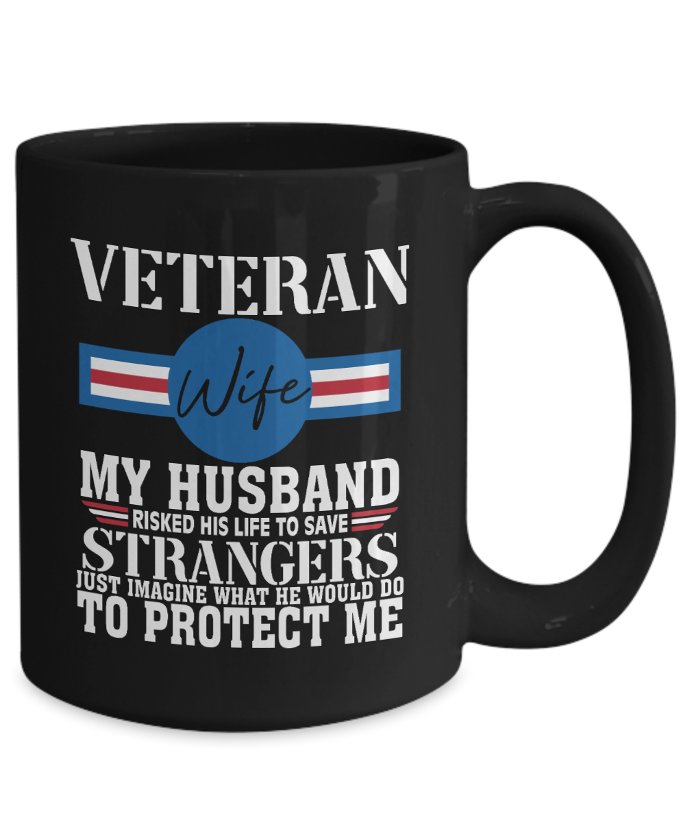 Veteran Wife 15oz Black Ceramic Mug