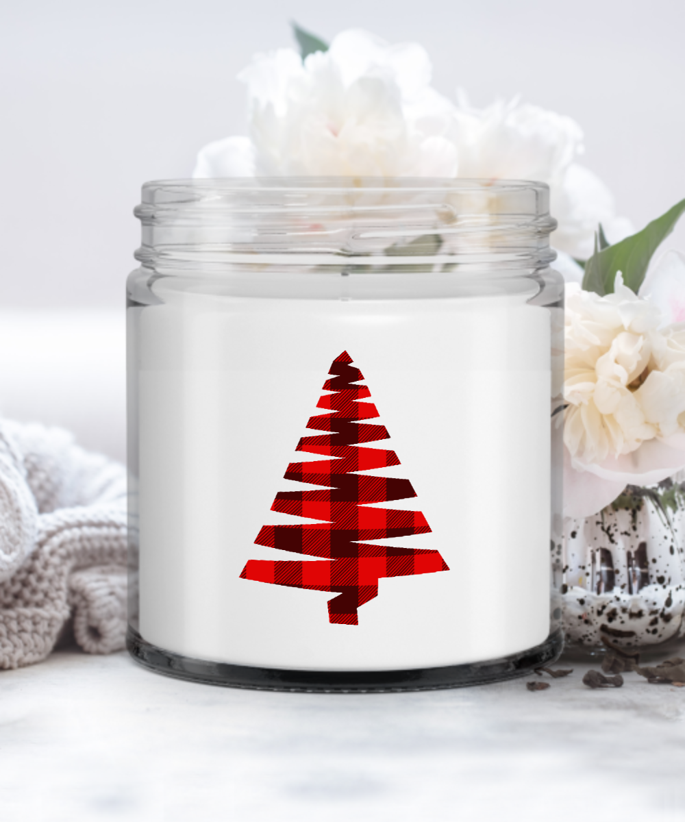 Holiday Tartan Plaid Tree Vanilla Scent Candle