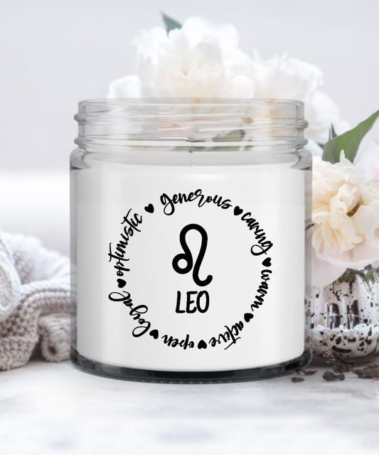 Traits of Leo Vanilla Scented Candle - Keepsake Gift
