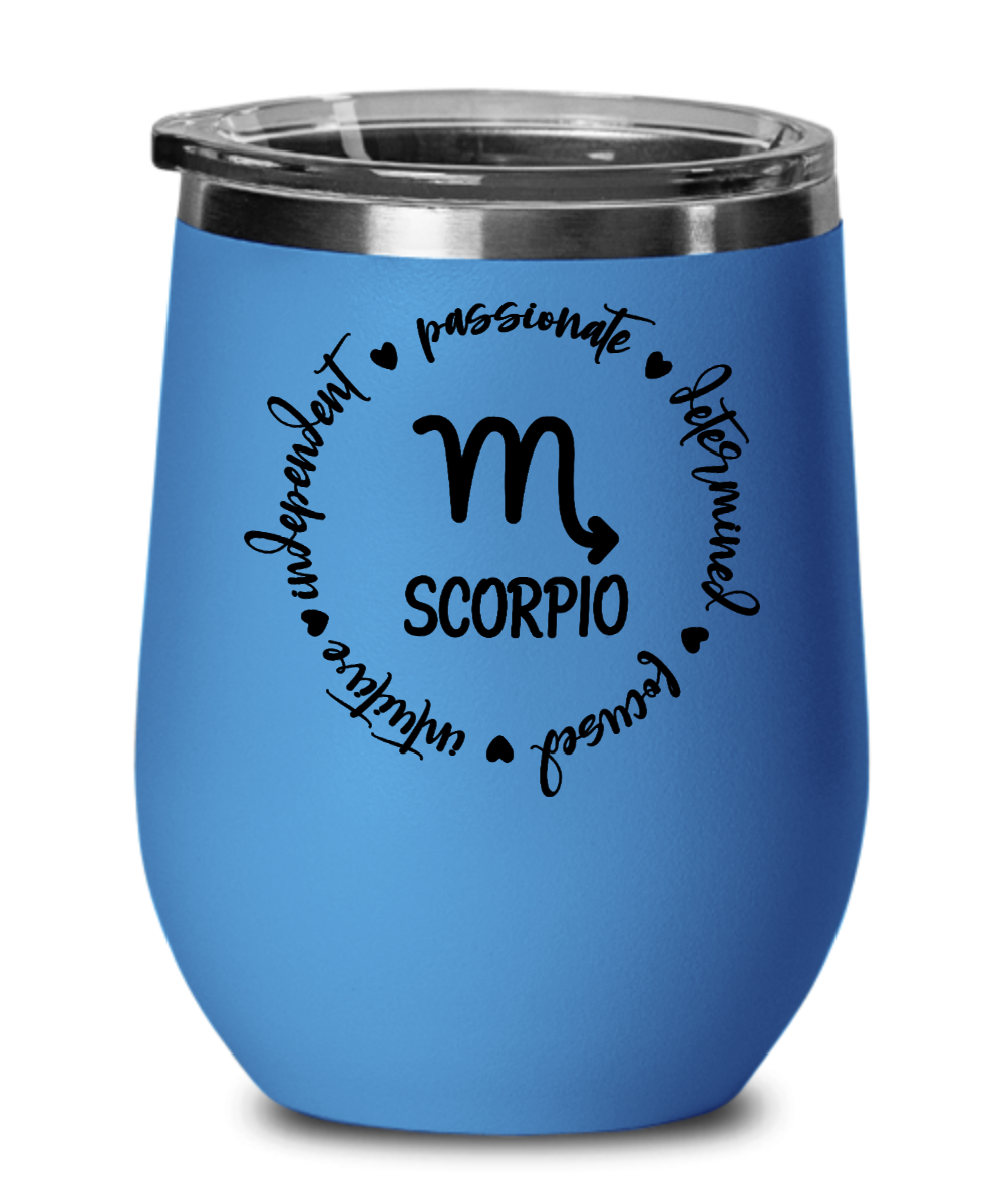 Traits of Scorpio 12oz Wine Tumbler