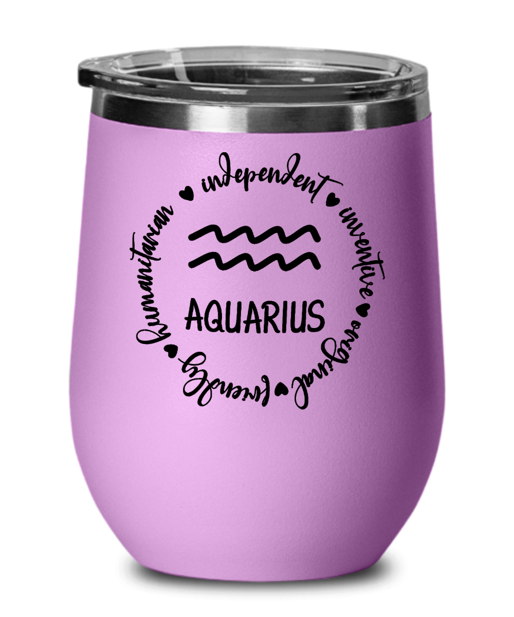Traits of Aquarius - Aquarius 12oz Wine Tumbler