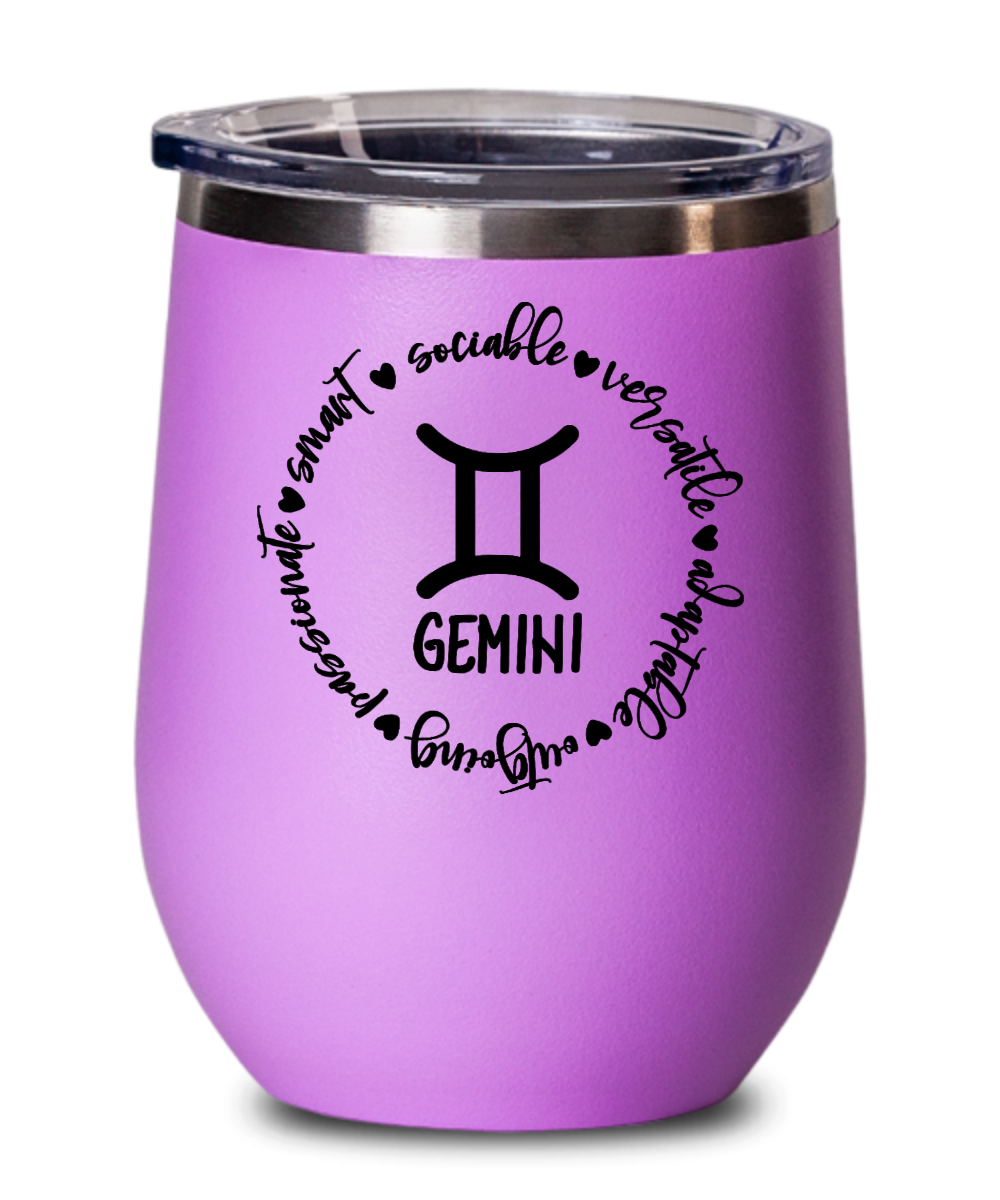 Traits of Gemini 12oz Wine Tumbler