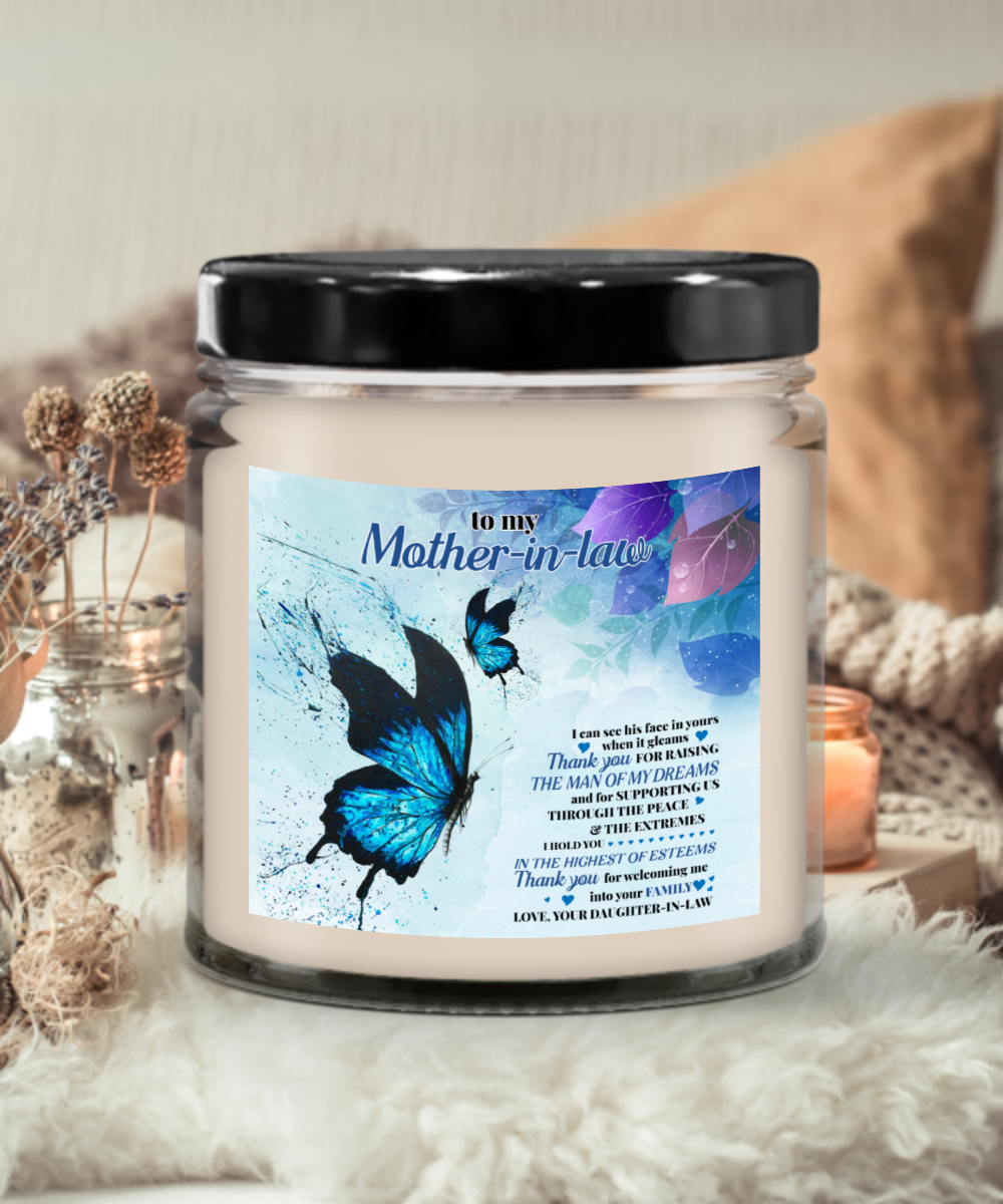 To My Mother-In-Law 9oz Vanilla Candle in Keepsake Jar with Lid
